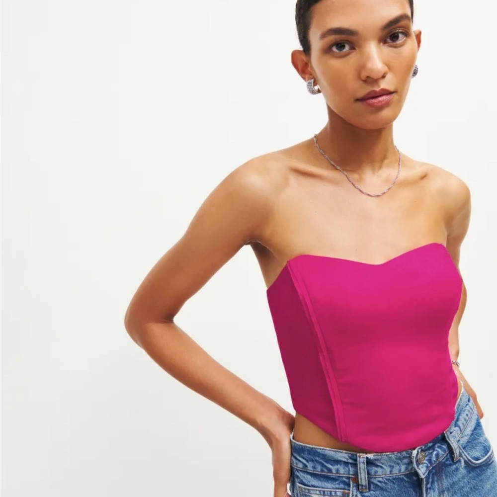 Reformation Kass Linen Strapless Top